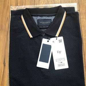 NWT MENS POLO SIZE LARGE DENIM AND FLOWER